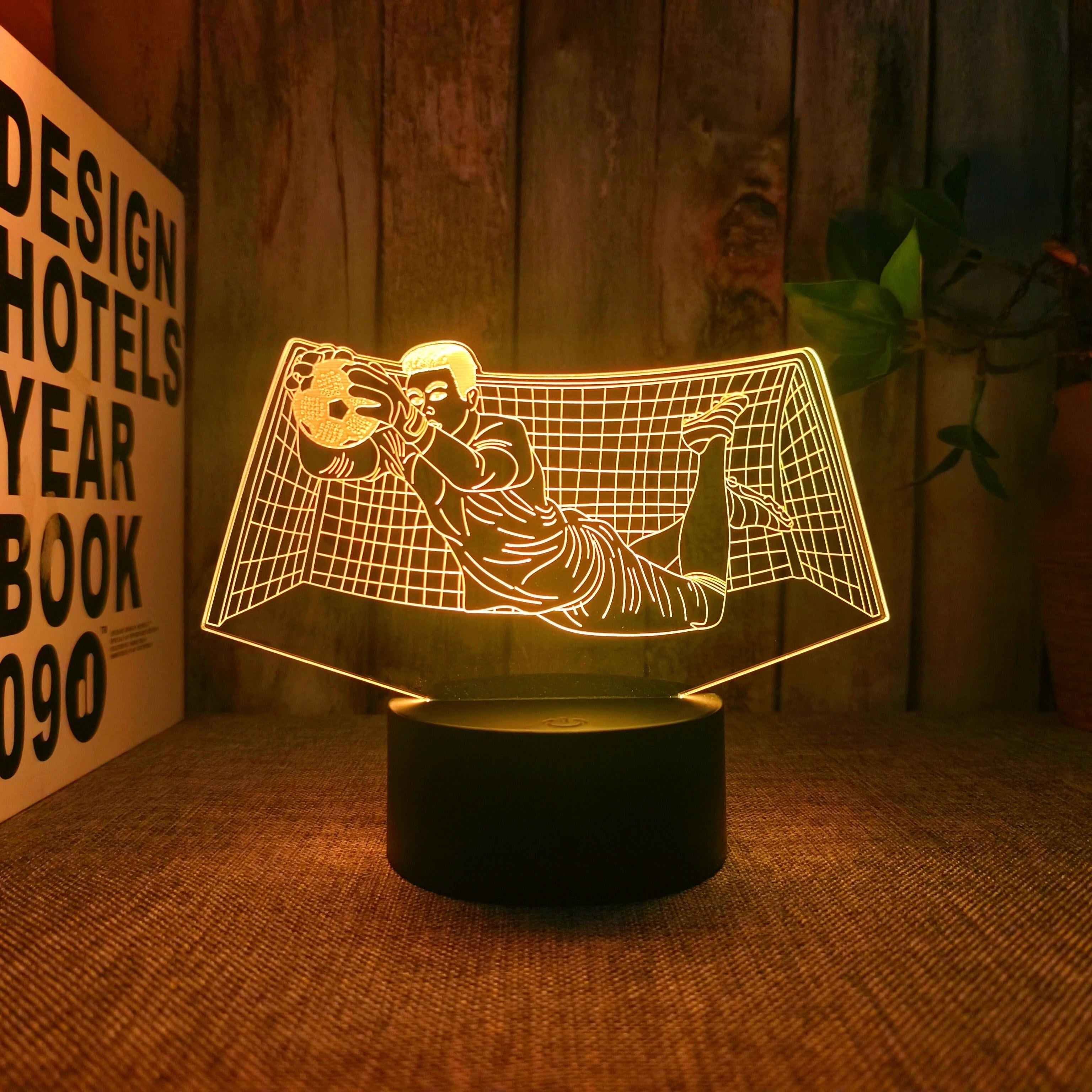 KeeperLicht - 3D Voetbalkeeper Nachtlamp met Touch Bediening