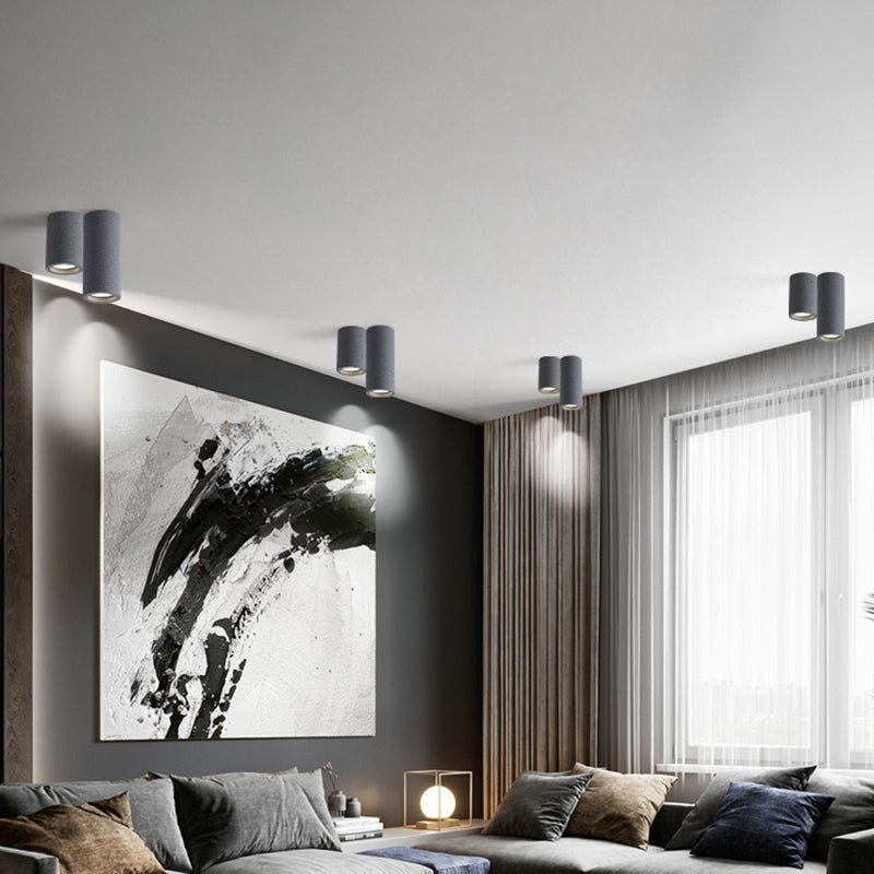 Cement Cilinder LED Plafondlamp - Minimalistisch Design