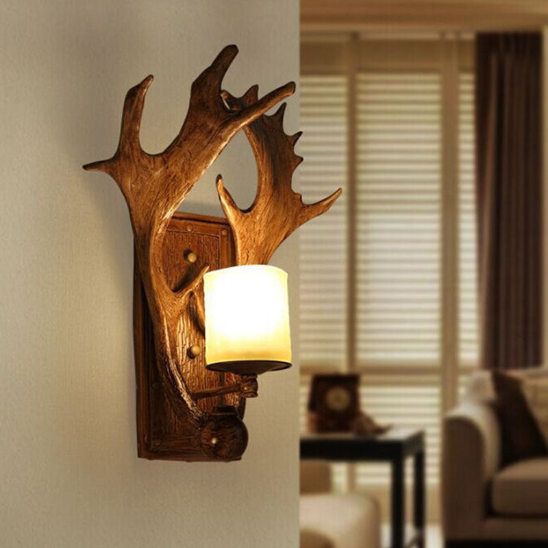 RusticAntler - Rustieke Wandlamp met Eén Bulb