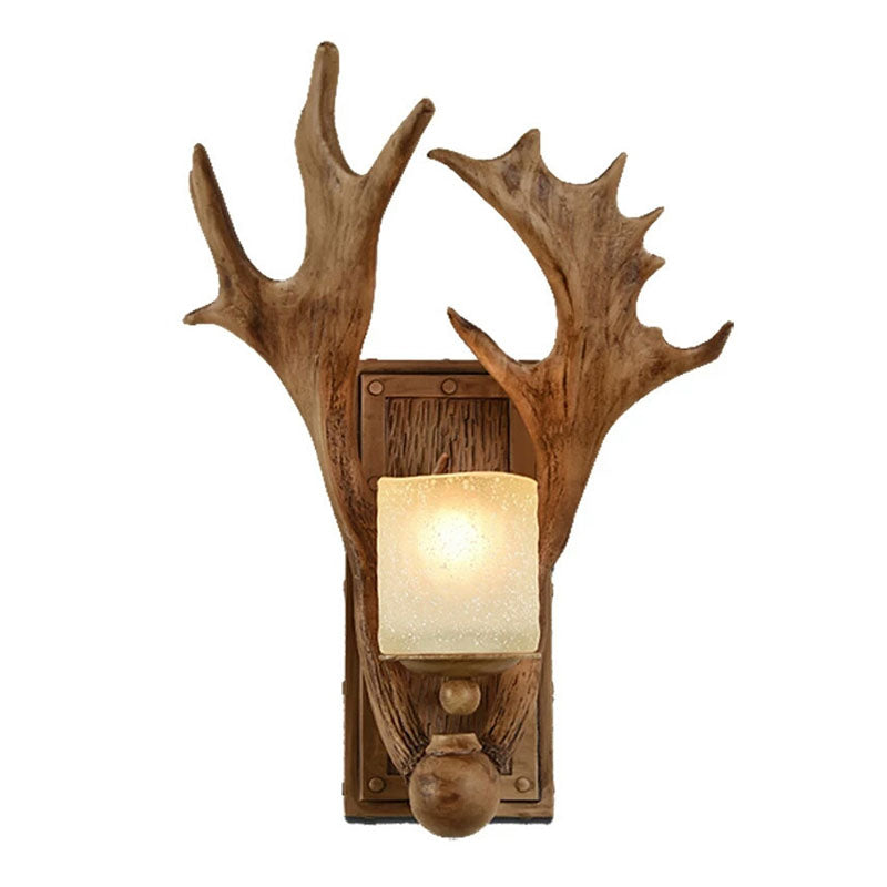 RusticAntler - Rustieke Wandlamp met Eén Bulb