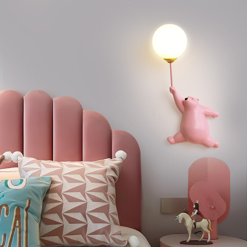 Teddy LED Wandlamp Wit/Blauw/Roze