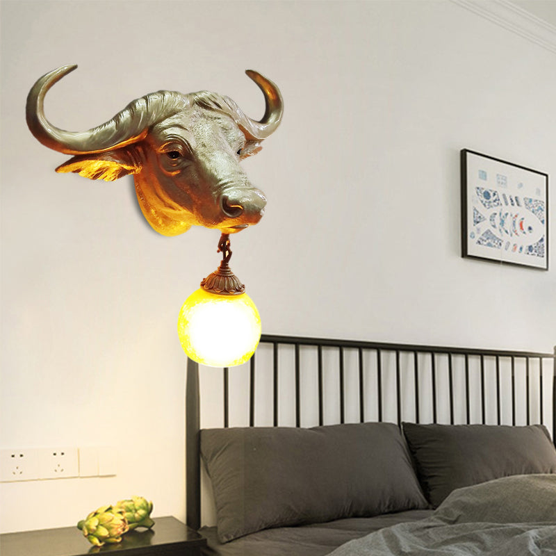 BuffaloGlow - Gouden Wandlamp met Kristallen Bol