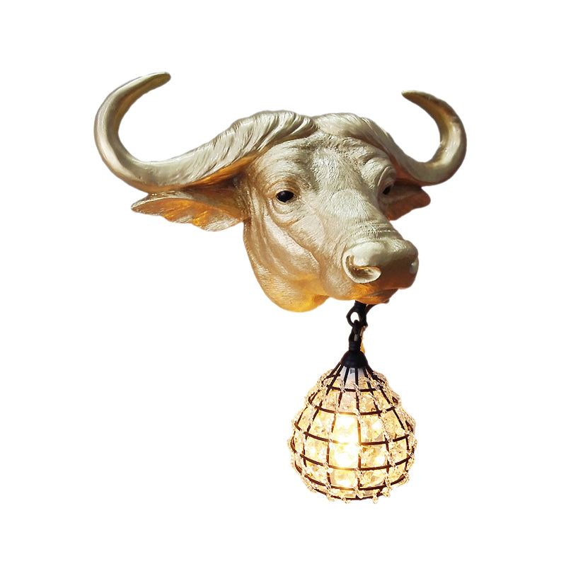 BuffaloGlow - Gouden Wandlamp met Kristallen Bol