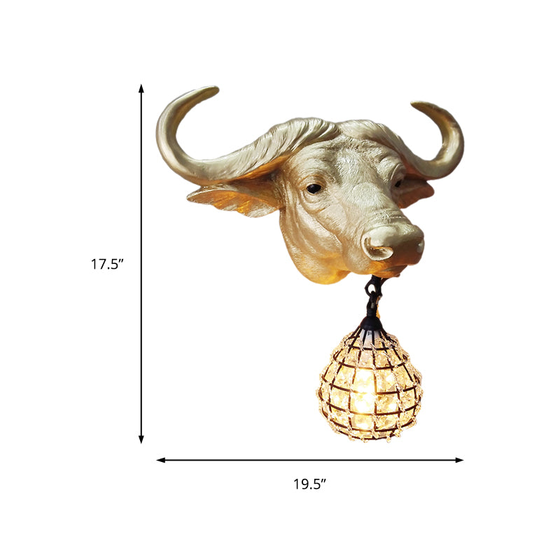 BuffaloGlow - Gouden Wandlamp met Kristallen Bol