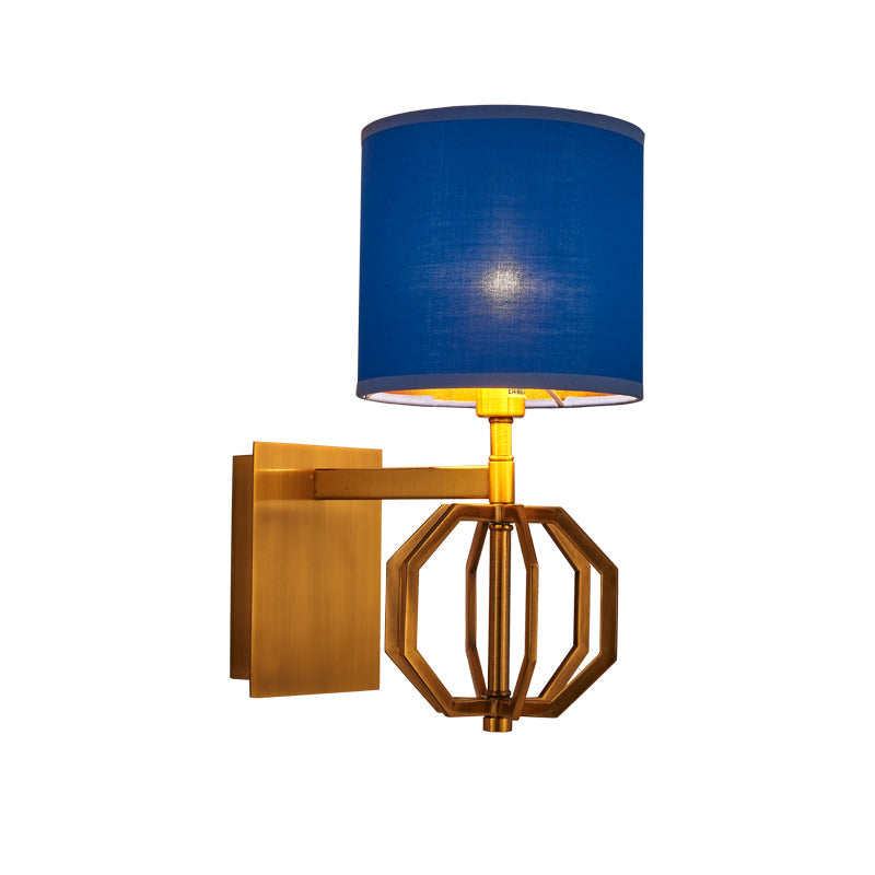 Royal Blue Wall Sconce - Moderne Wandlamp met Stoffen Kap