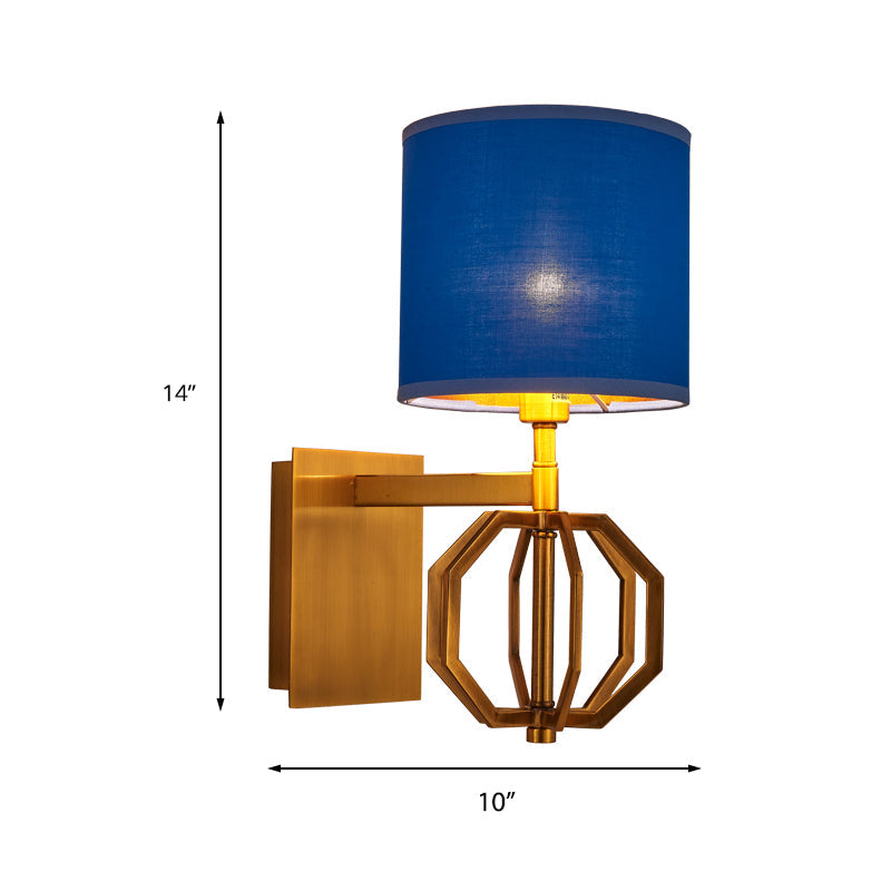 Royal Blue Wall Sconce - Moderne Wandlamp met Stoffen Kap