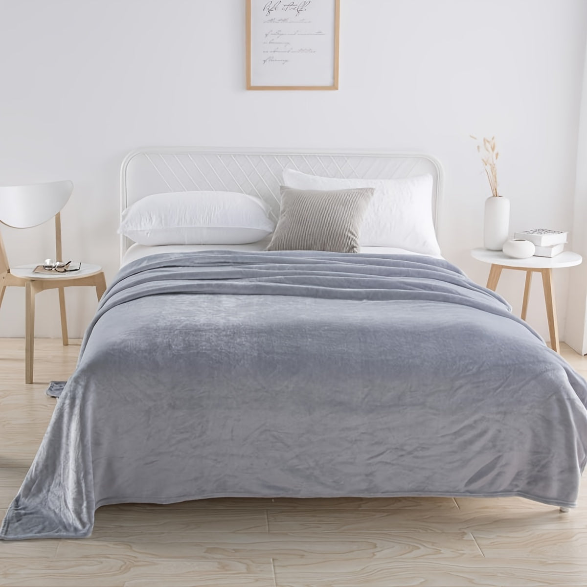 Luxe Effen Flanellen Fleece Deken - Hedendaags Stijl, Zacht en Comfortabel voor Bed en Interieur