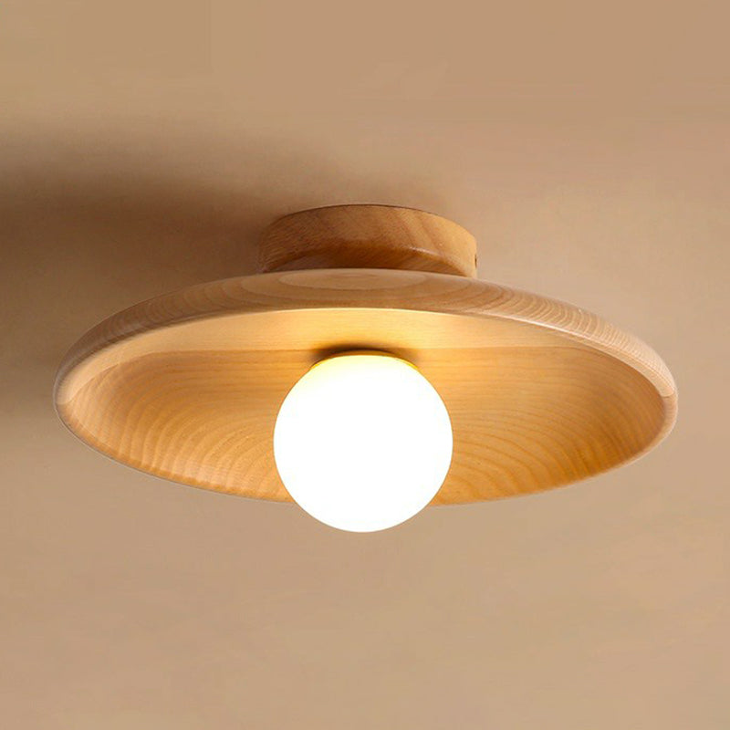 Plafondlamp Cirkelvormig Minimalistisch Hout 1 Lichtpunt