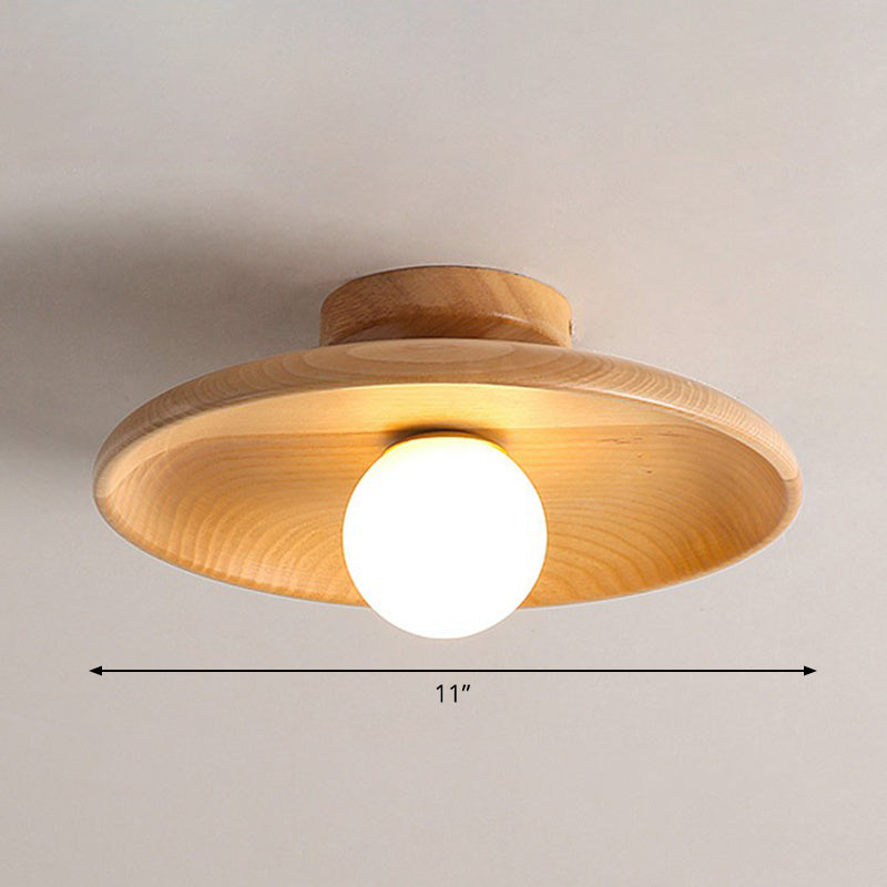 Plafondlamp Cirkelvormig Minimalistisch Hout 1 Lichtpunt