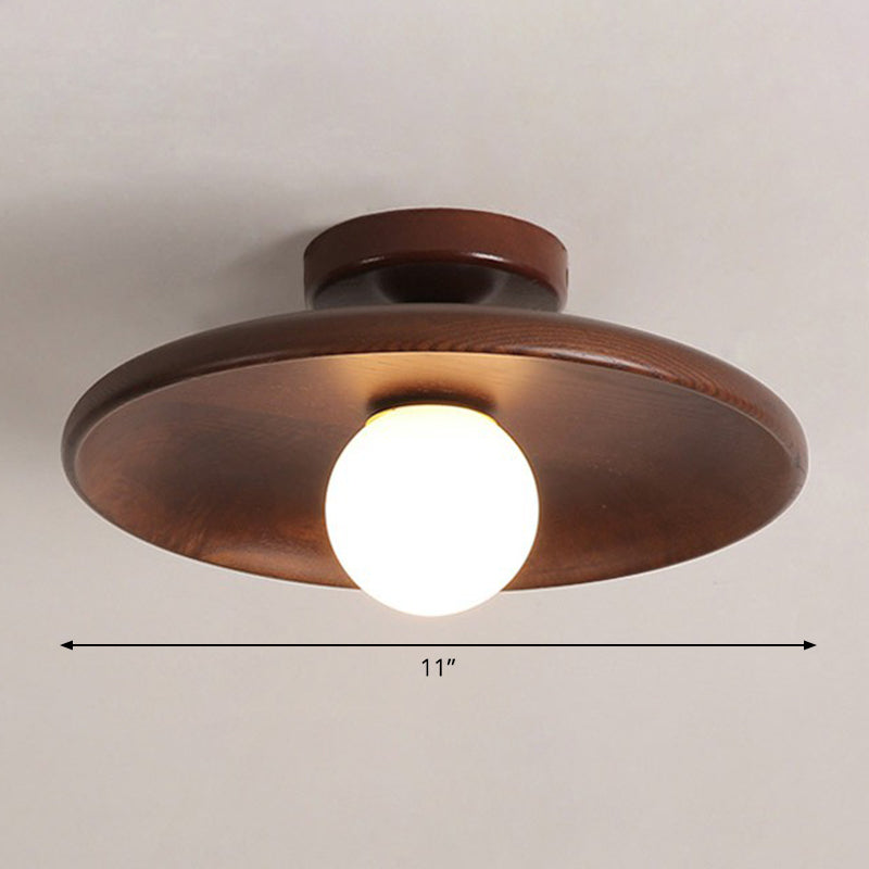 Plafondlamp Cirkelvormig Minimalistisch Hout 1 Lichtpunt