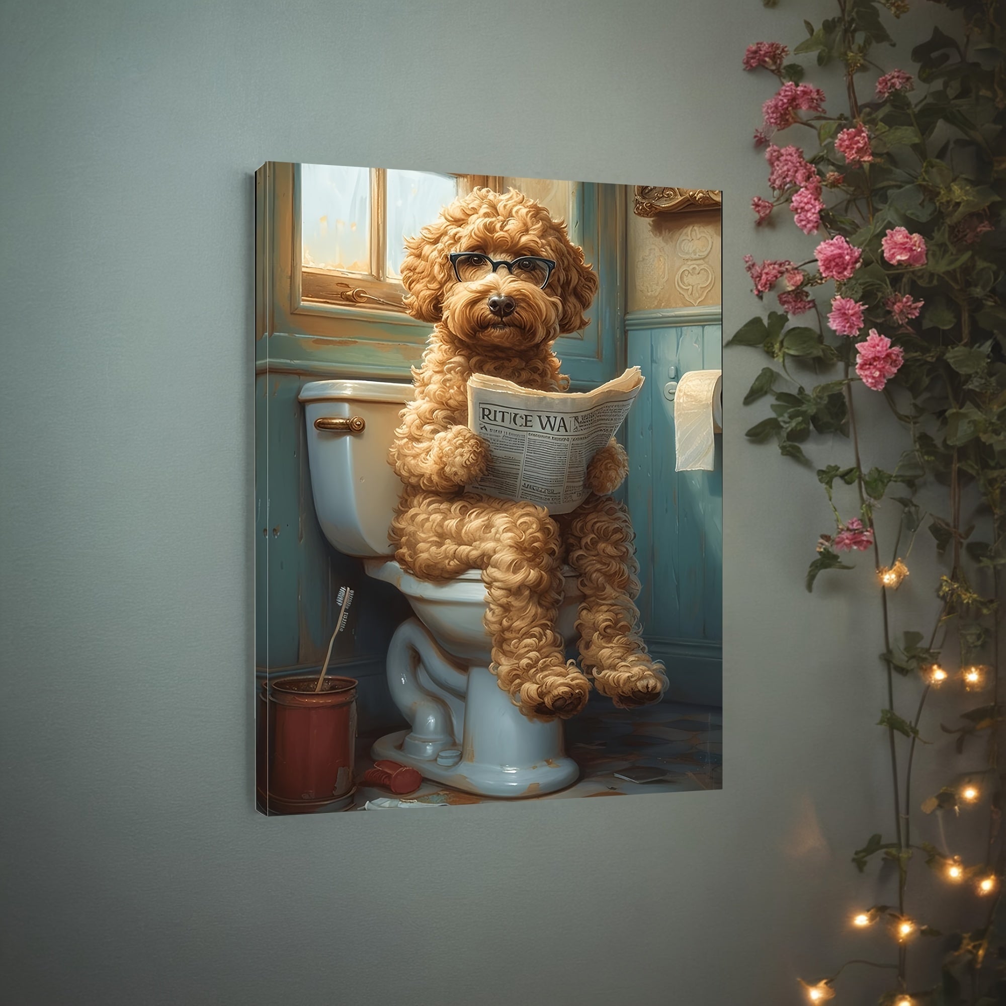 Goldendoodle Badkamer Canvas - Humoristische Wanddecoratie