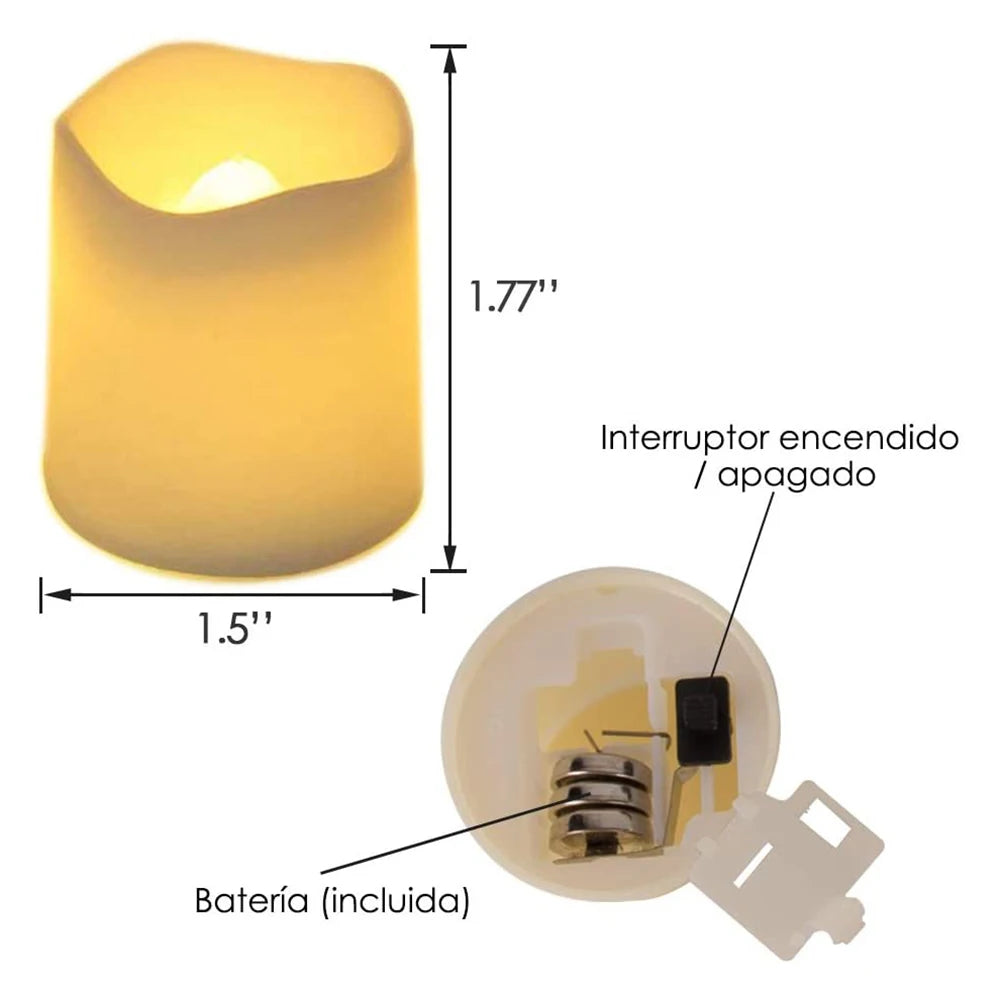 Set van 24 LED Vlamloze Kaarslichten