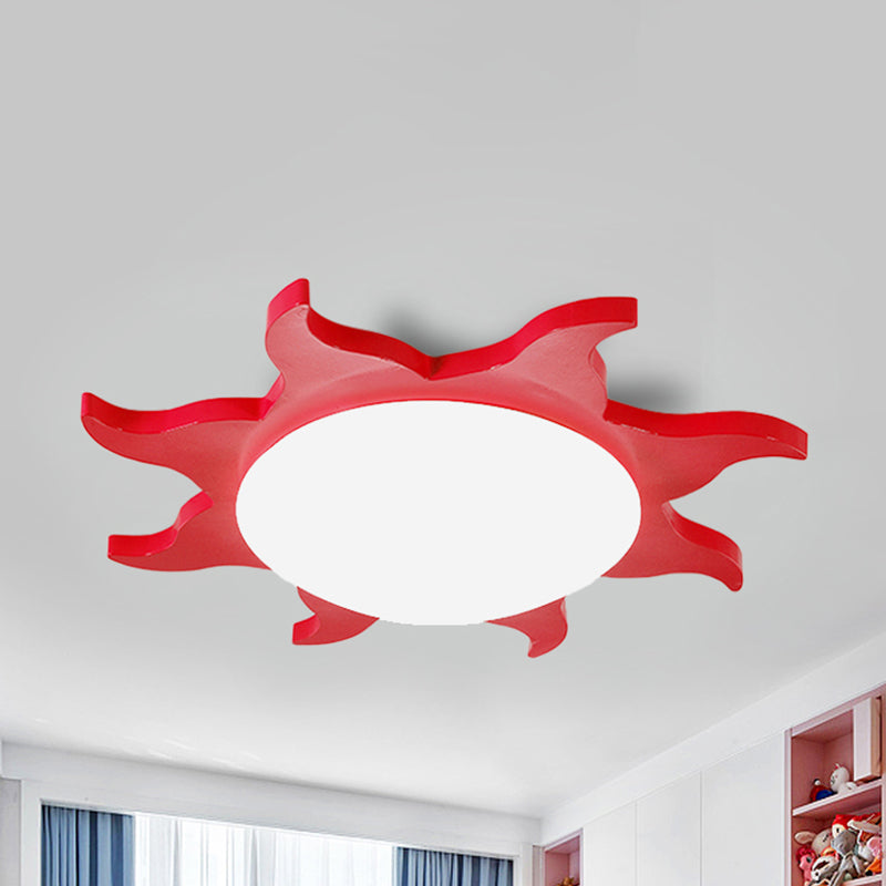 Zonvormig Spoelplafondlicht - Cartoon Hout Acryl Plafondlamp voor de Kleuterschool