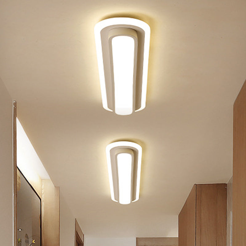 Ovale LED Plafondlamp Zwart/Wit met Acryl Diffuser