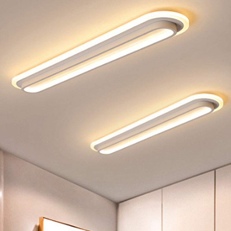 Ovale LED Plafondlamp Zwart/Wit met Acryl Diffuser