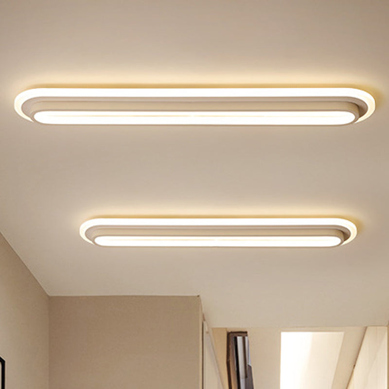 Ovale LED Plafondlamp Zwart/Wit met Acryl Diffuser