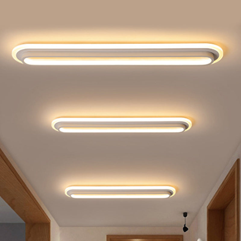 Ovale LED Plafondlamp Zwart/Wit met Acryl Diffuser