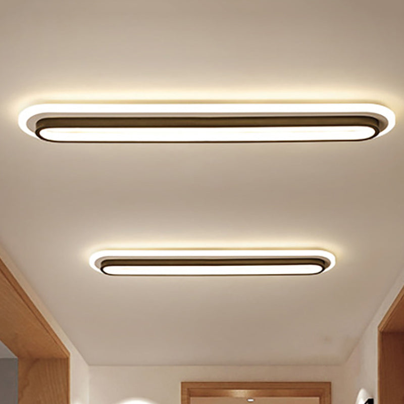 Ovale LED Plafondlamp Zwart/Wit met Acryl Diffuser