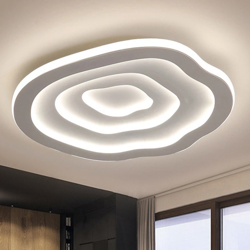 Wavy Acrylic Ceiling Lamp, LED White Flushmount Warm/White Light