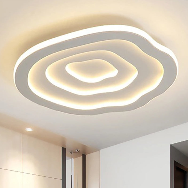 Wavy Acrylic Ceiling Lamp, LED White Flushmount Warm/White Light