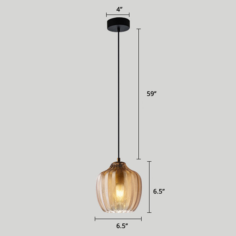 Moderne Glazen Hanglamp met Golfvormige Schaduw voor Eetkamer