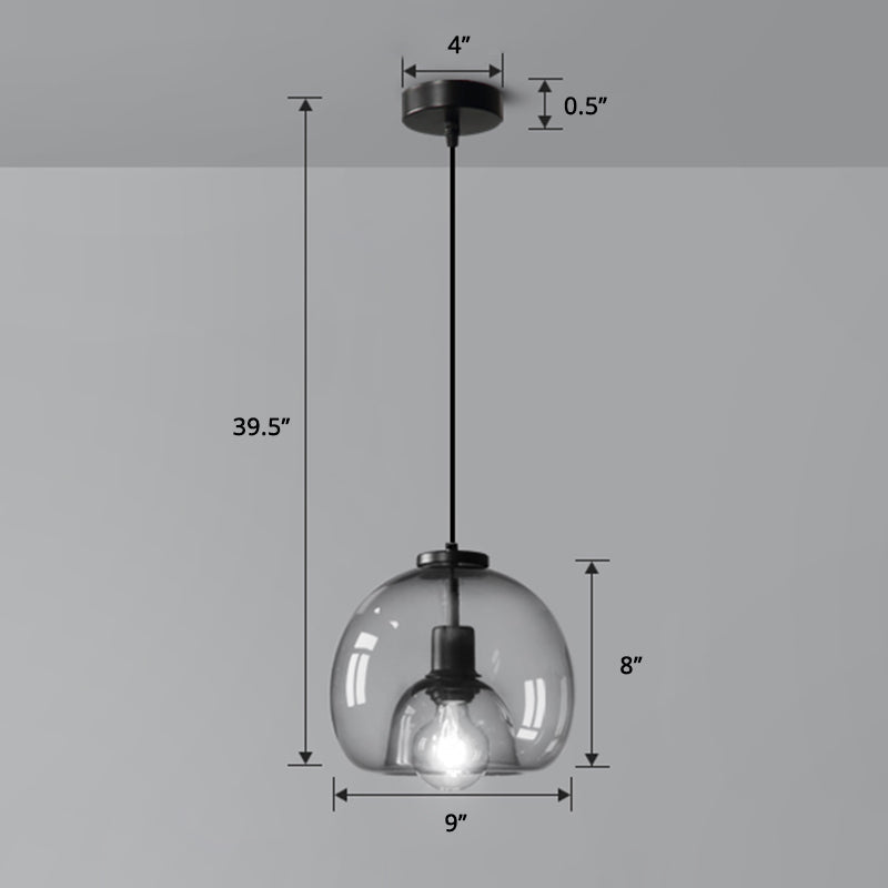 Orion Minimalistische Zwarte Handgeblazen Hanglamp