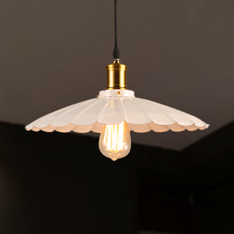 Industriele Golvende Hanglamp 1-Lichts in Zwart/Wit