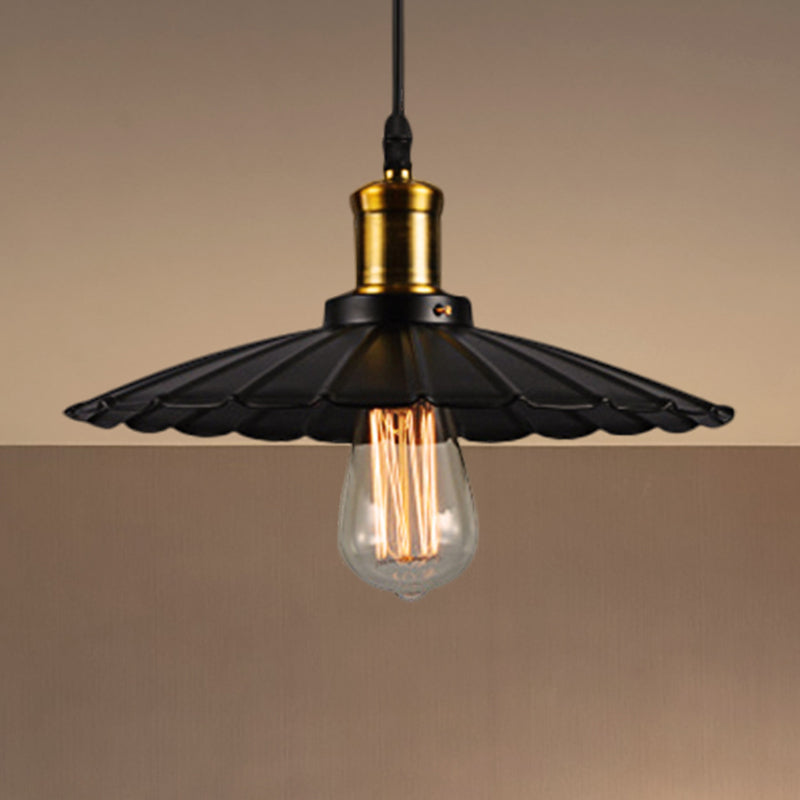 Industriele Golvende Hanglamp 1-Lichts in Zwart/Wit