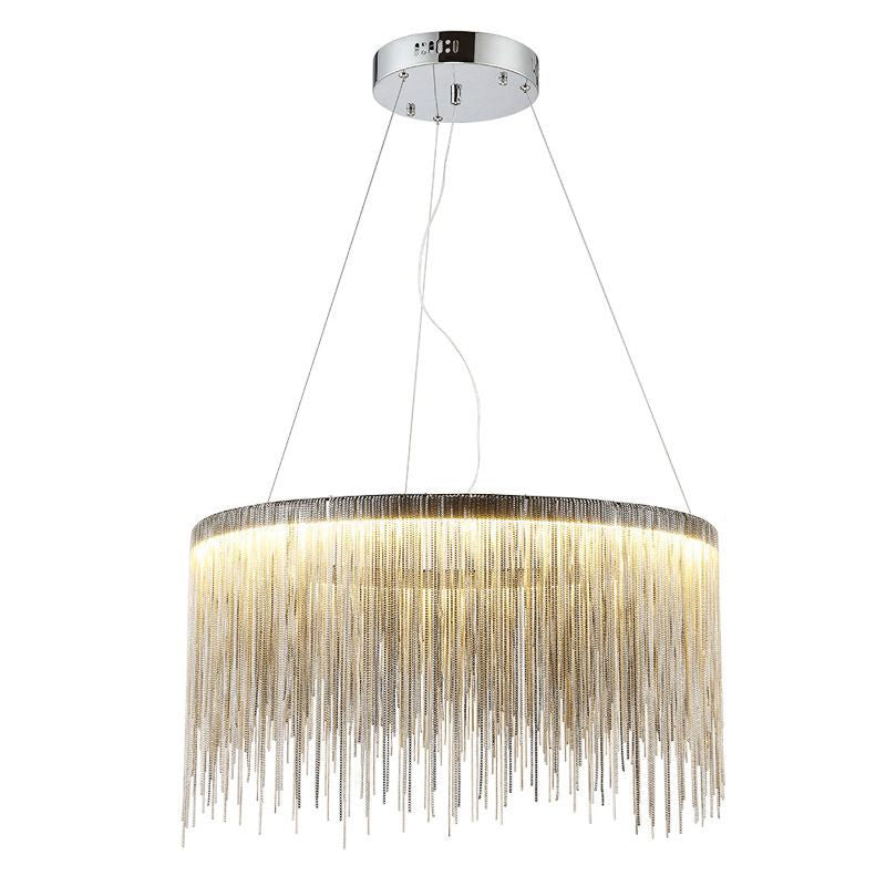 SilverChain - Moderne Metalen Hanglamp met Ronde Vorm