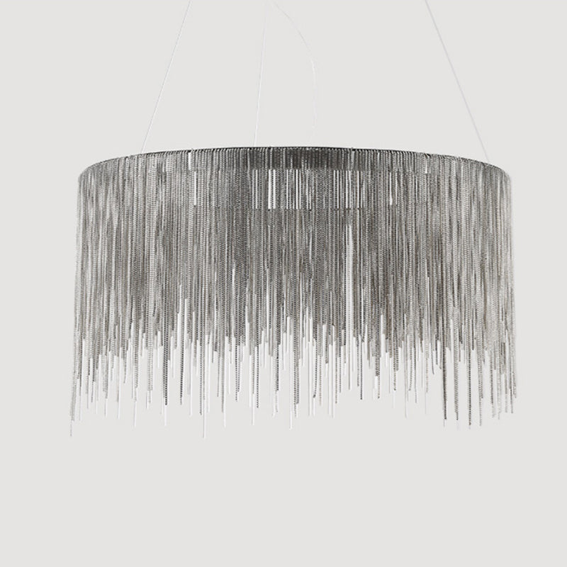 SilverChain - Moderne Metalen Hanglamp met Ronde Vorm