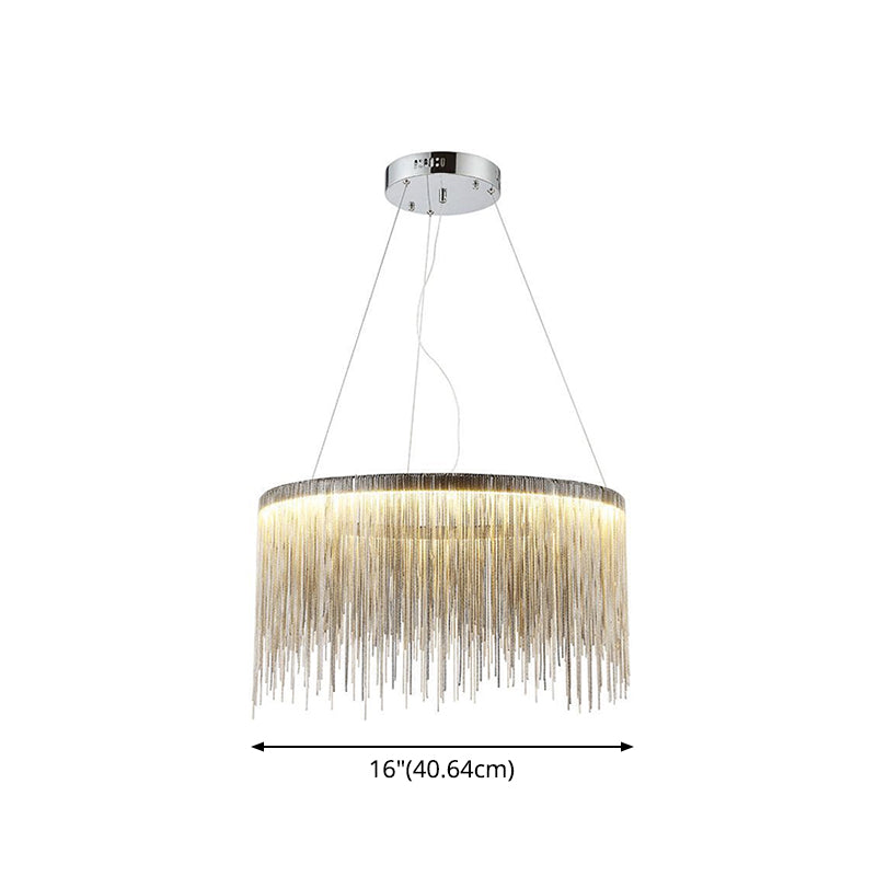 SilverChain - Moderne Metalen Hanglamp met Ronde Vorm