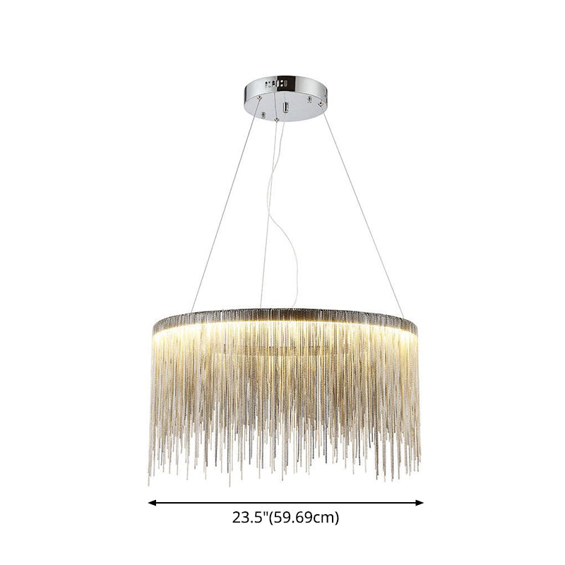 SilverChain - Moderne Metalen Hanglamp met Ronde Vorm