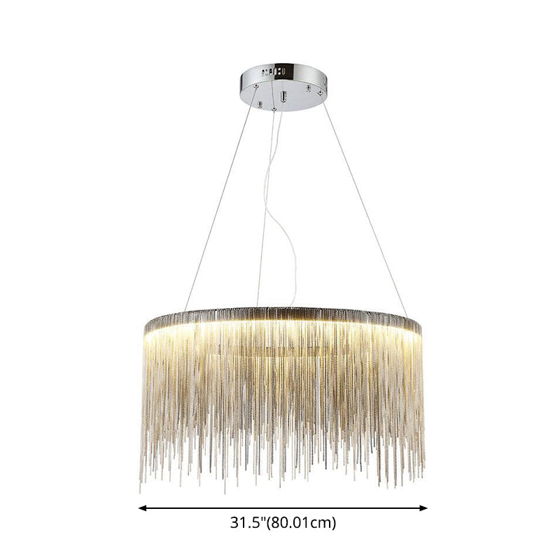 SilverChain - Moderne Metalen Hanglamp met Ronde Vorm