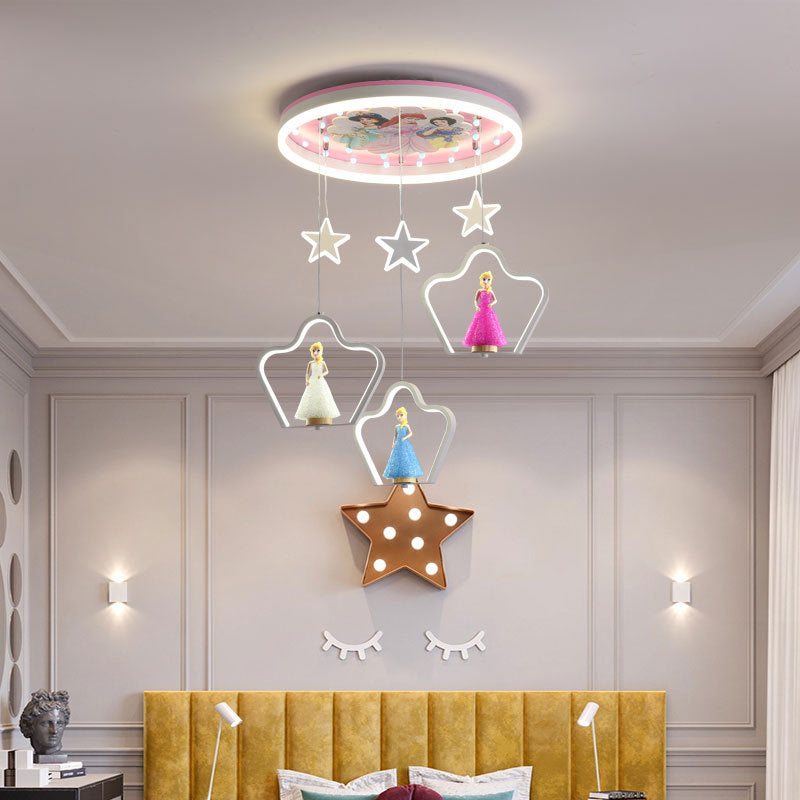 PrincessHanglamp - Cartoon LED Acryl Suspensielamp voor Meisjes Slaapkamer