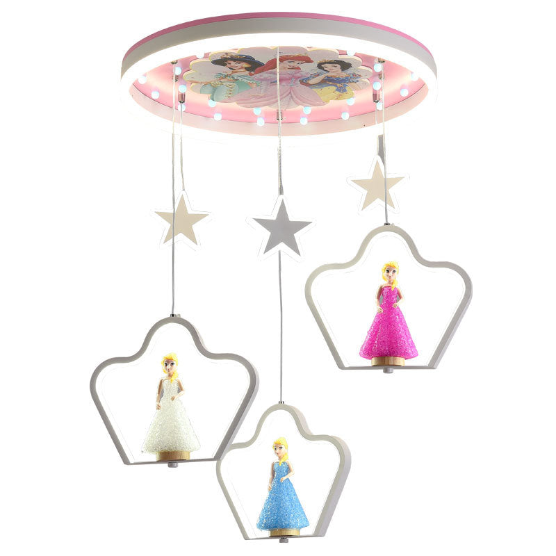 PrincessHanglamp - Cartoon LED Acryl Suspensielamp voor Meisjes Slaapkamer