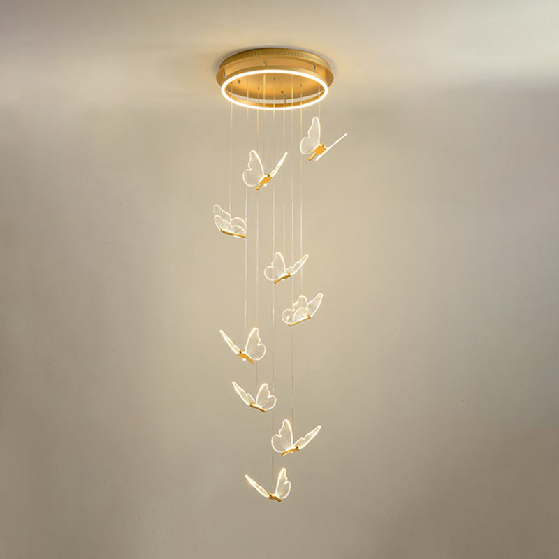 Glanzende Spiraal LED Hanglamp in Goud