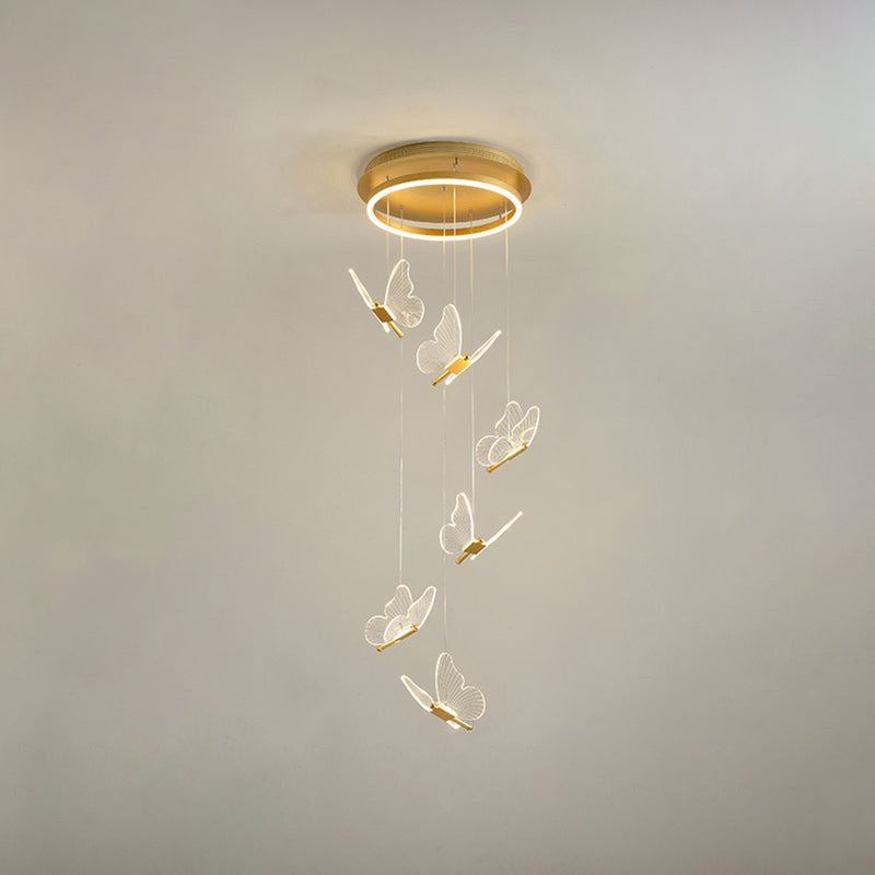 Glanzende Spiraal LED Hanglamp in Goud