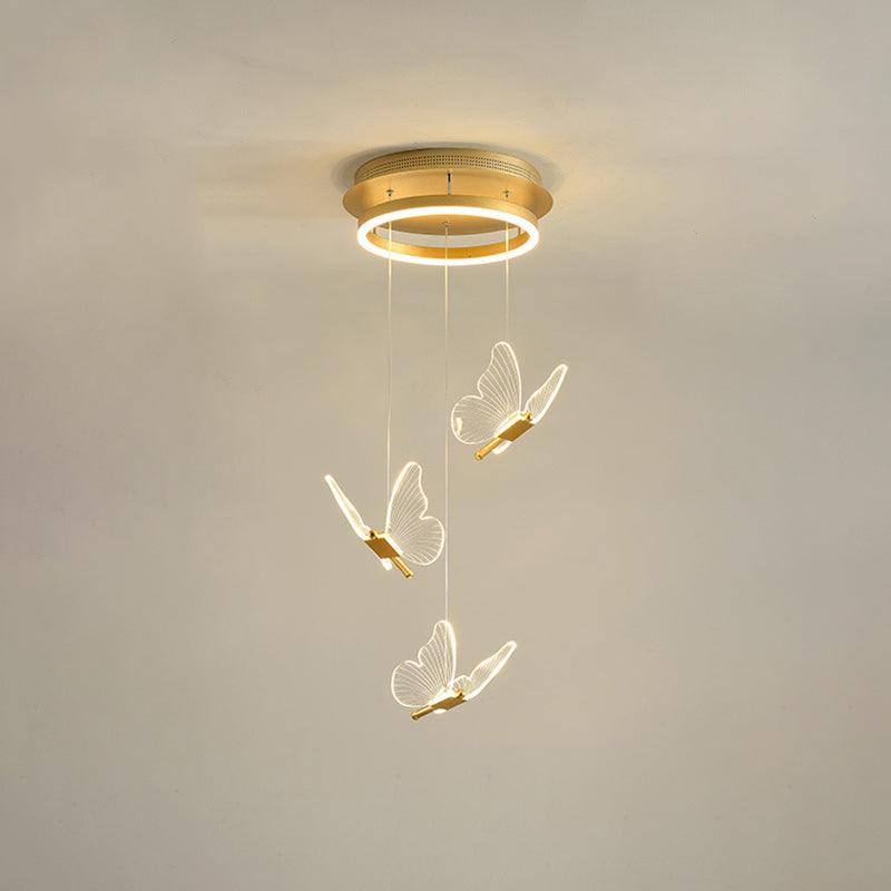 Glanzende Spiraal LED Hanglamp in Goud