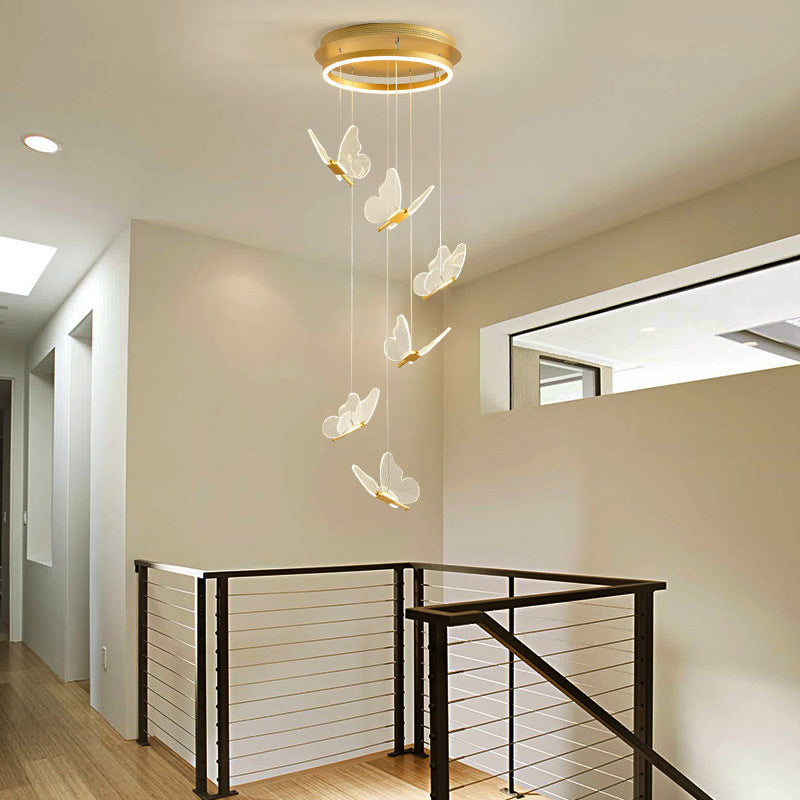 Glanzende Spiraal LED Hanglamp in Goud