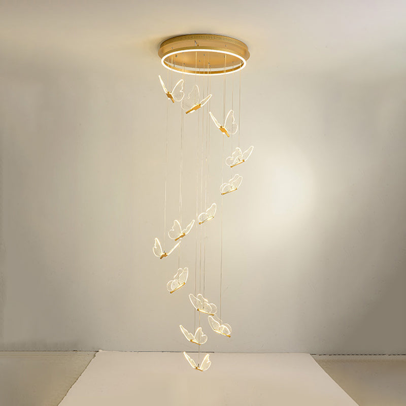 Glanzende Spiraal LED Hanglamp in Goud