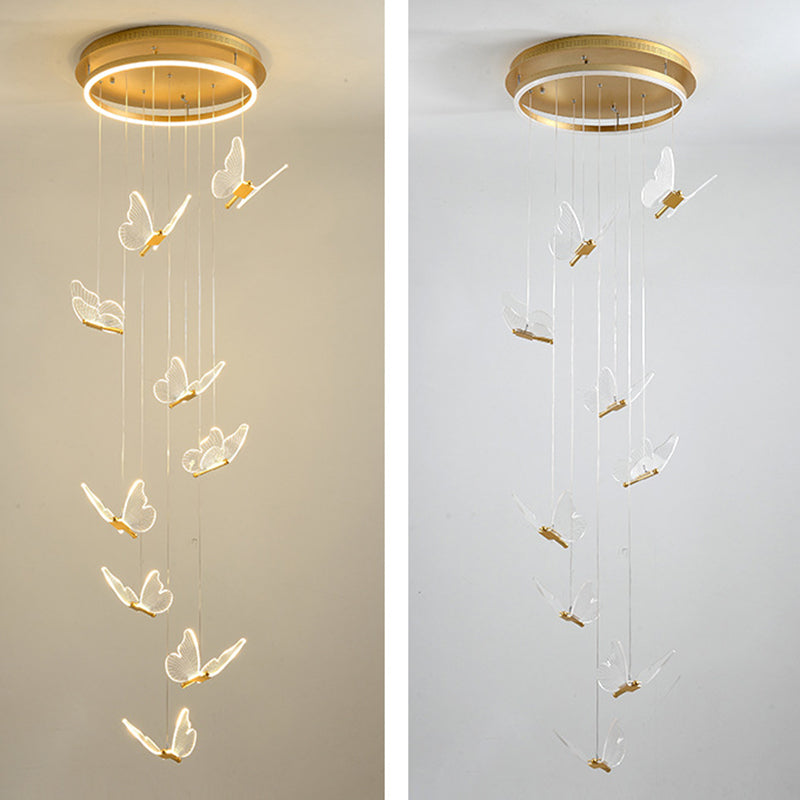 Glanzende Spiraal LED Hanglamp in Goud