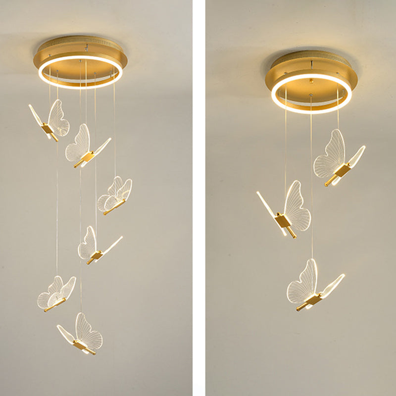 Glanzende Spiraal LED Hanglamp in Goud