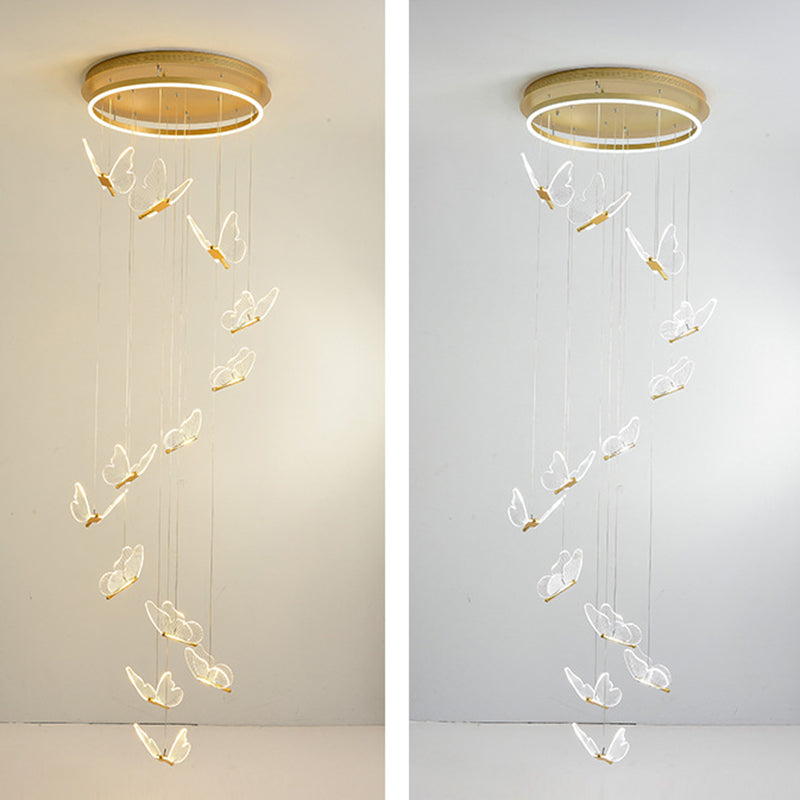 Glanzende Spiraal LED Hanglamp in Goud