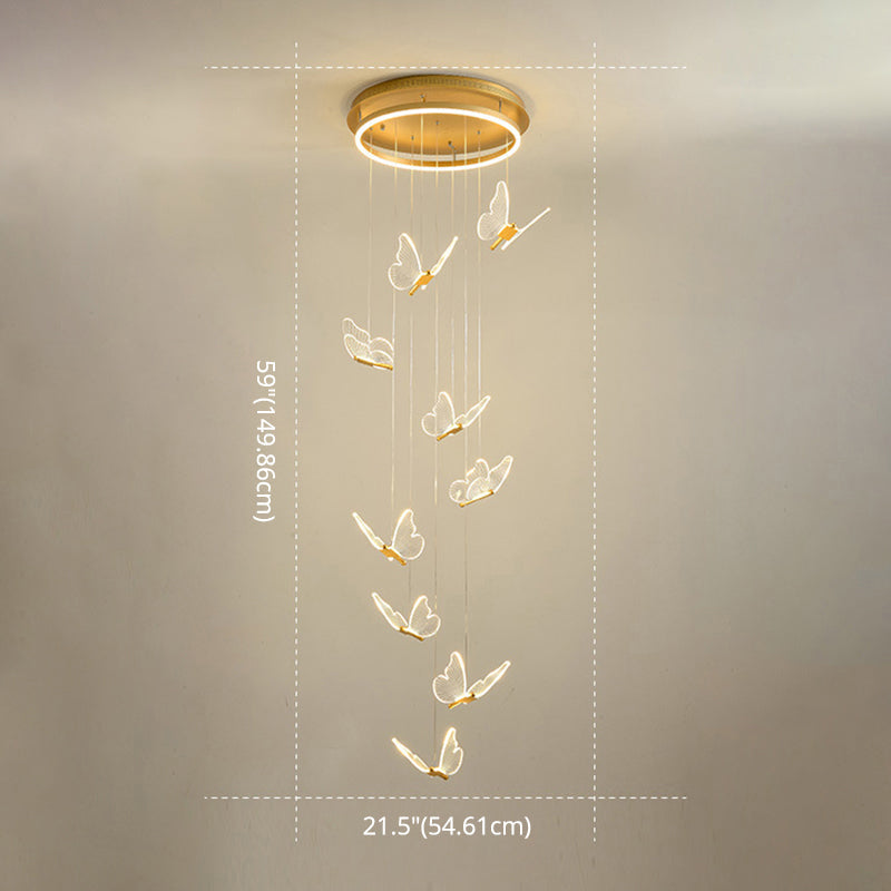 Glanzende Spiraal LED Hanglamp in Goud