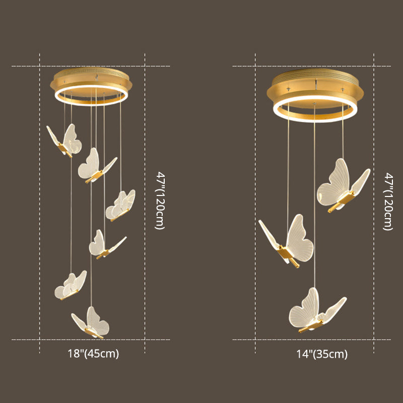 Glanzende Spiraal LED Hanglamp in Goud