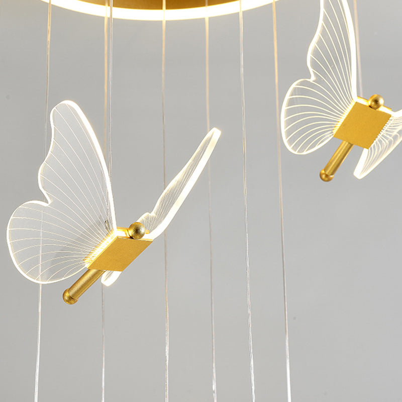 Glanzende Spiraal LED Hanglamp in Goud