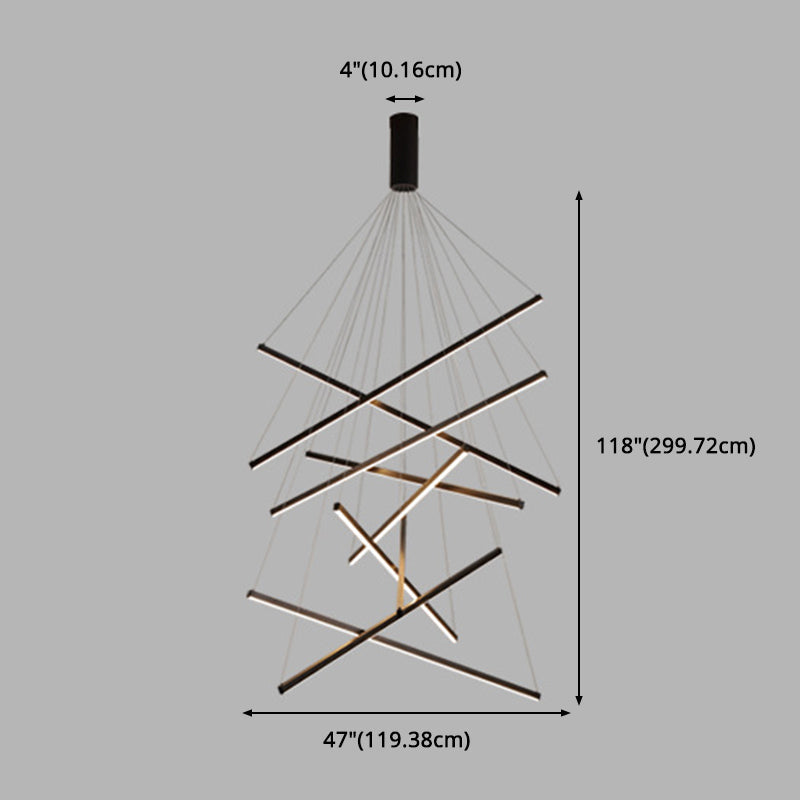 Zwart LED Hanglamp Stijl Minimalistisch Metaal voor Lobby