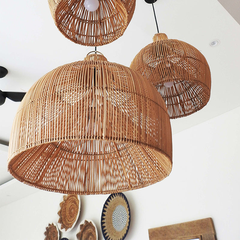 Boho Wicker Lampenkappen Handgeweven Keuken Eiland Hanglamp