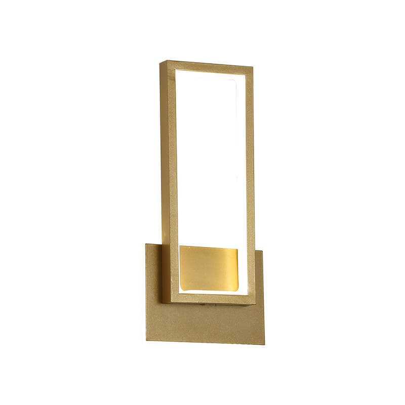 Moderne minimalistische LED-wandlamp in gouden rechthoekige vorm