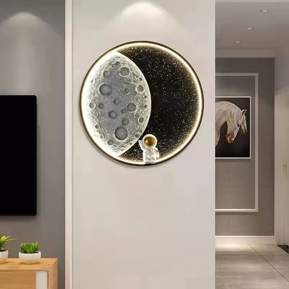 Elif Modern Astronaut Maan LED Wandlamp Slaap/Kinderkamer Binnen Metaal Dimbaar